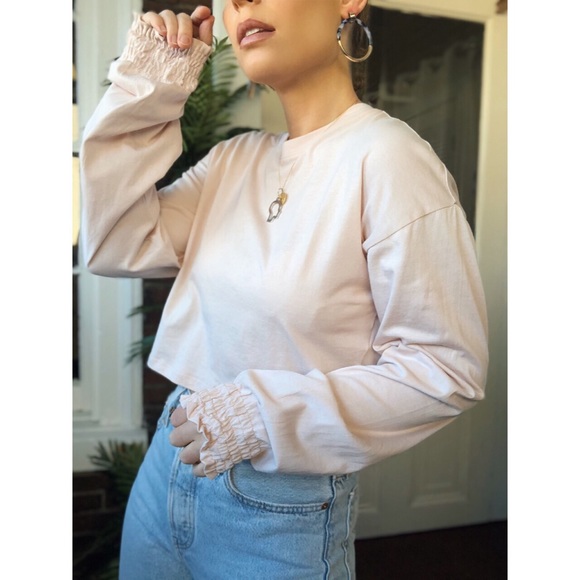 Ana M Pink Puff Sleeve Crop Top - Picture 4 of 5